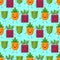 Seamless pattern carrot cucumber beet shaped patch pocket. Character pocket carrot cucumber beet. Cartoon style