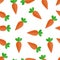 Seamless pattern with carrot fruit for textile and packaging