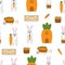 Seamless pattern Carrot Patch Bunny vector illustration