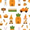 Seamless pattern Carrot Patch Gnomes vector illustration