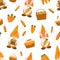 Seamless pattern Carrot Patch Gnomes vector illustration