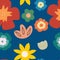 Seamless pattern carton with cute little flower. for fabric print, textile, gift wrapping paper