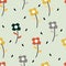 Seamless pattern carton with cute little flower. for fabric print, textile, gift wrapping paper