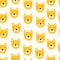 Seamless pattern Cartoon animal backgrounds with tiger face and square grid as wallpaper