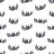 Seamless pattern with Cartoon bats. Cute vampire bat, flying mammal backdrop