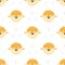 Seamless pattern with cartoon blowfishes, vector illustration