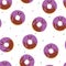 Seamless pattern cartoon blueberry doughnut character with colorful sprinkle. cute wallpaper for kids, gift wrap paper
