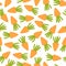 Seamless pattern with cartoon carrot. colorful vector. hand drawing, flat style.