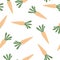 Seamless pattern with cartoon carrot. colorful vector. hand drawing, flat style.