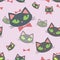 Seamless pattern with cartoon cats