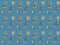 Seamless pattern of cartoon cheerful rainbow toucans, leopards, giraffes, and zebras with white outlines like stickers on a blue b