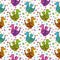 Seamless pattern, cartoon colorful Dragons