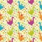 Seamless pattern, cartoon colorful Dragons