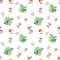 Seamless pattern cartoon cute deer,nature design for print and background