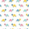 Seamless pattern of the cartoon cute turtles. Underwater sea life