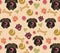 SEAMLESS PATTERN of cartoon dogs. friendly pets