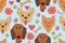 SEAMLESS PATTERN of cartoon dogs. loyal and friendly pets