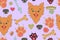 SEAMLESS PATTERN of cartoon dogs. loyal and friendly pets