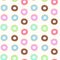 Seamless pattern with cartoon donuts