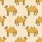 Seamless pattern with cartoon doodle happy camel.