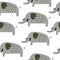 Seamless pattern with cartoon elephant. colorful vector for kids.Animals.