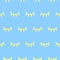 Seamless pattern with cartoon eyelashes. Pattern with closed woman eyes in trendy colors. Cute design. Vector
