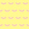 Seamless pattern with cartoon eyelashes. Pattern with closed woman eyes in trendy colors. Cute design. Vector