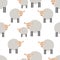 Seamless pattern with cartoon goats., flat style. Animals. Baby design for fabric, textile, print, wrapper