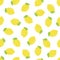 Seamless pattern of cartoon lemons on white