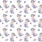 Seamless pattern with cartoon mermaids.