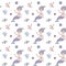 Seamless pattern with cartoon mermaids.