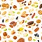 Seamless pattern with cartoon nuts