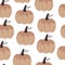 seamless pattern with cartoon pumpkins. season. nature theme.