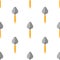 Seamless pattern with cartoon small shovels on white background. Garden spade. Gardening tool. Vector illustration for any design