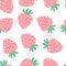 Seamless pattern with cartoon strawberries. colorful vector. hand drawing, flat style.