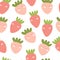 Seamless pattern with cartoon strawberries. colorful vector. hand drawing, flat style.