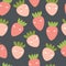 Seamless pattern with cartoon strawberries. colorful vector. hand drawing, flat style.
