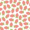 Seamless pattern with cartoon strawberries. colorful vector. hand drawing, flat style.