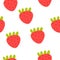 Seamless pattern with cartoon strawberries. colorful vector. hand drawing, flat style.