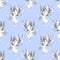 Seamless pattern with cartoon white rabbits 4