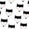 Seamless pattern with cartoon wolves.  vector flat Scandinavian style. animal and nature theme. hand drawing.