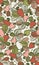 Seamless pattern with Cashew Fruits in 5 colors