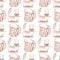 Seamless pattern with cat and a mug of foamy beer