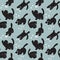 Seamless pattern with cats play.