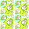 Seamless Pattern Cauliflower Vegetables Ornament Background