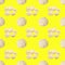 Seamless pattern with cauliflower on yellow background. Vegetable abstract seamless pattern