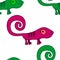 Seamless pattern with chameleons.