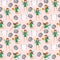 Seamless pattern character tooth fairy with a coin tooth