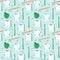 Seamless pattern character white tooth brush apple