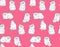 Seamless pattern charming cats on a pink background